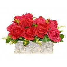 Fleur De Lis Living Rose Centerpiece in Planter FDLL3135